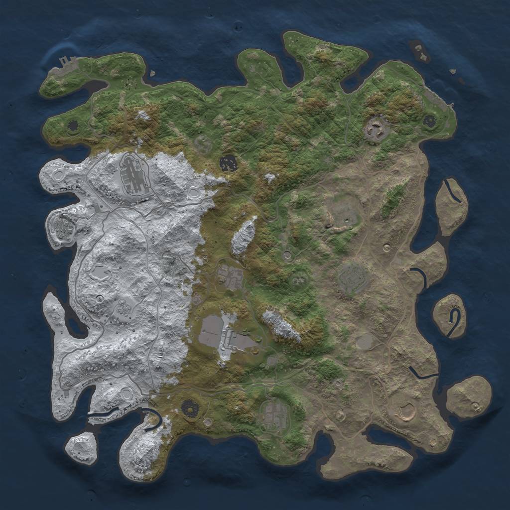 Rust Map: Procedural Map, Size: 4250, Seed: 1337595, 19 Monuments