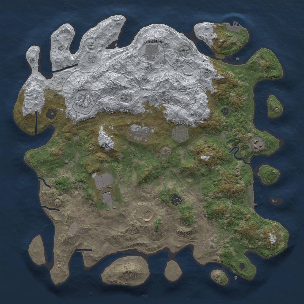 Rust Map: Procedural Map, Size: 4250, Seed: 135857, 18 Monuments