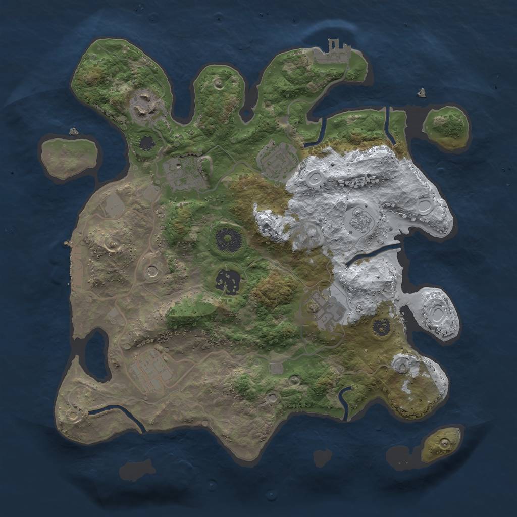 Rust Map: Procedural Map, Size: 3000, Seed: 739169, 15 Monuments