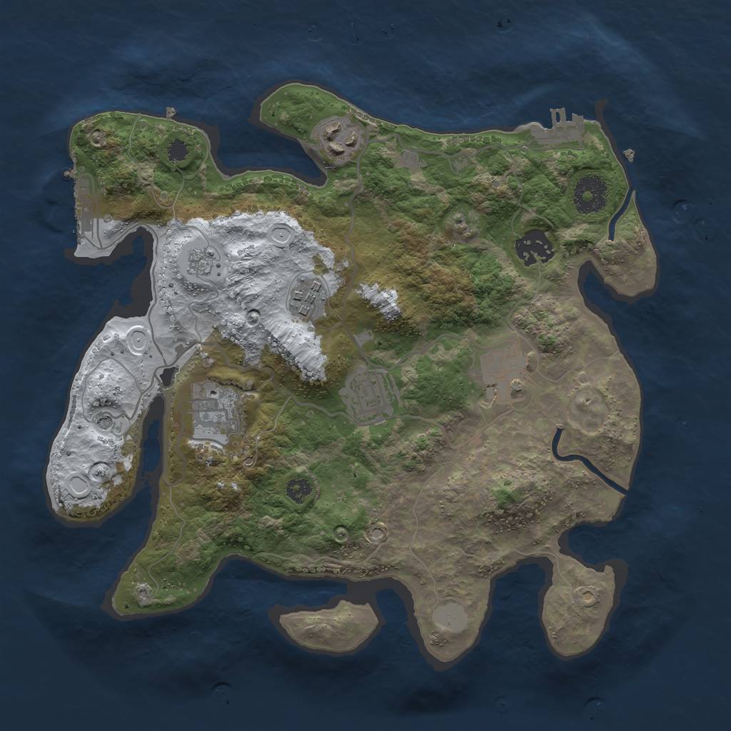 Rust Map: Procedural Map, Size: 3000, Seed: 1335814300, 15 Monuments