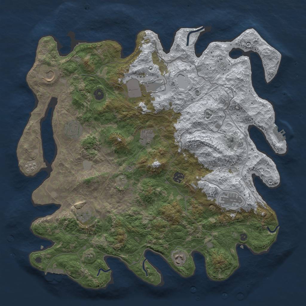 Rust Map: Procedural Map, Size: 4250, Seed: 5678757, 18 Monuments