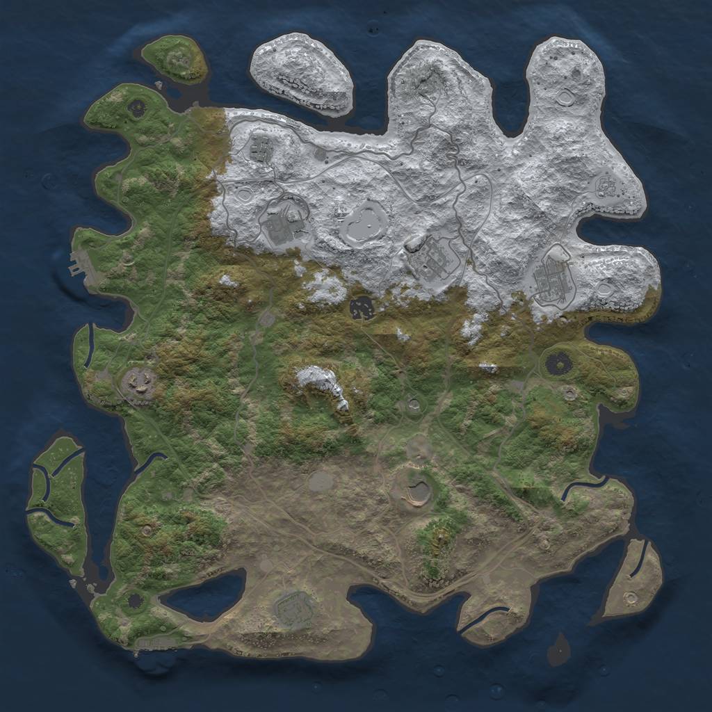 Rust Map: Procedural Map, Size: 4250, Seed: 5612600, 17 Monuments