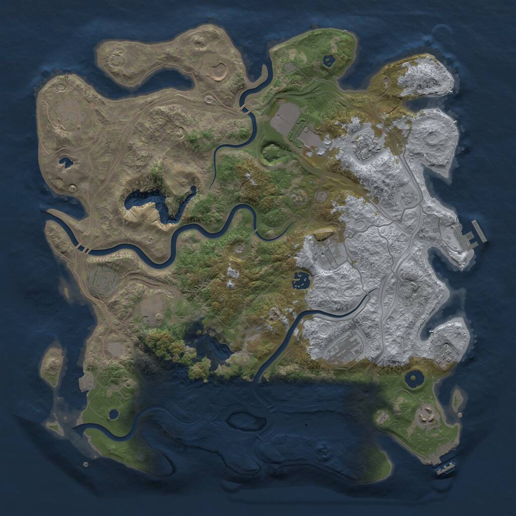 Rust Map: Procedural Map, Size: 4250, Seed: 94873, 17 Monuments