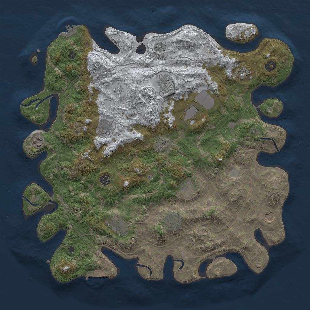 Rust Map: Procedural Map, Size: 4250, Seed: 2189423, 20 Monuments