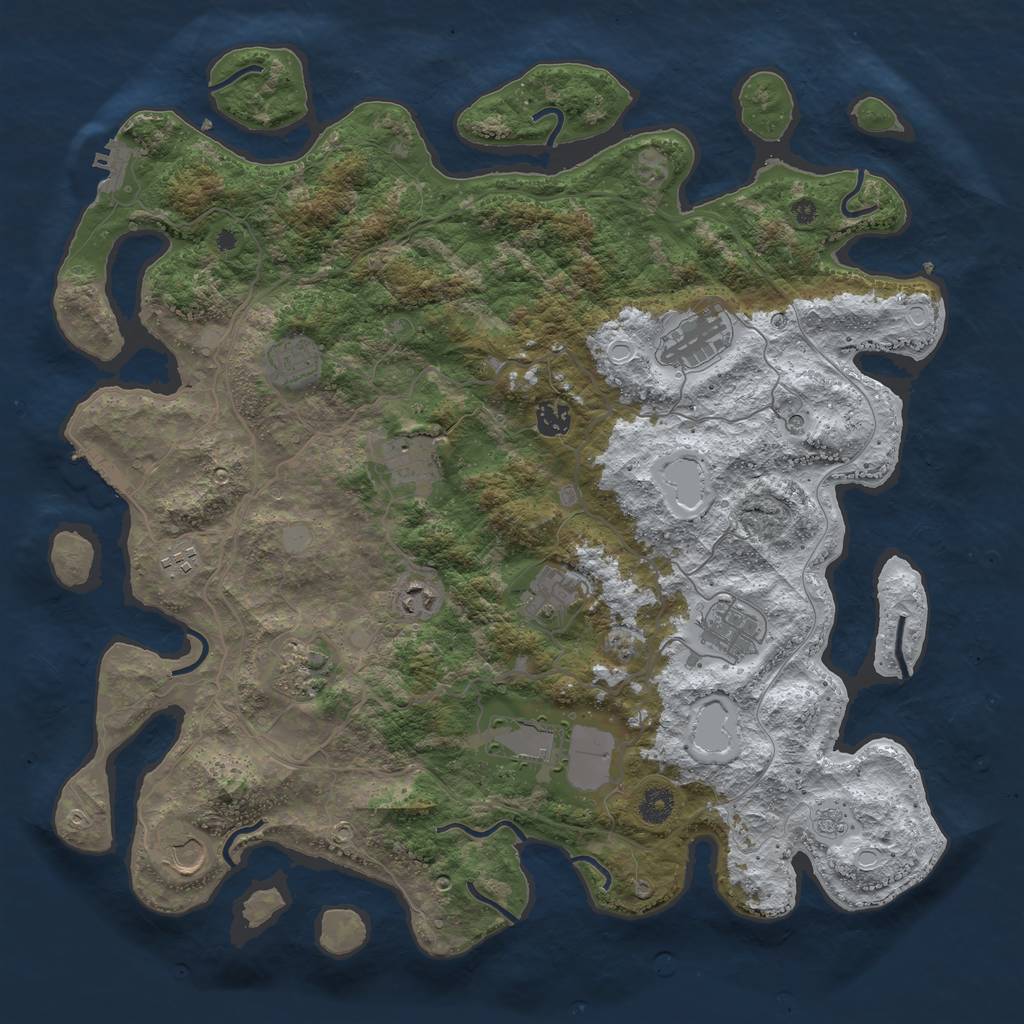 Rust Map: Procedural Map, Size: 4250, Seed: 903688, 20 Monuments