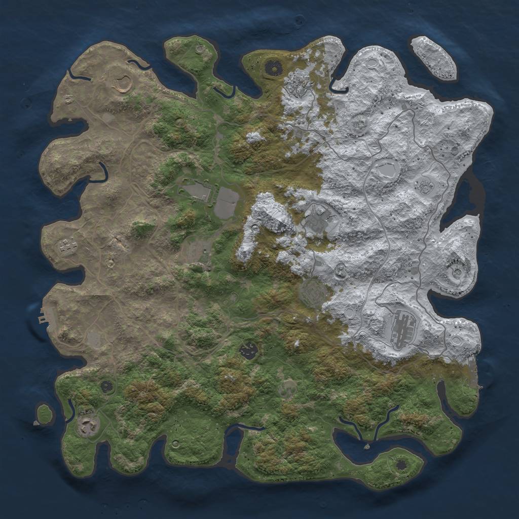 Rust Map: Procedural Map, Size: 4500, Seed: 415620789, 19 Monuments