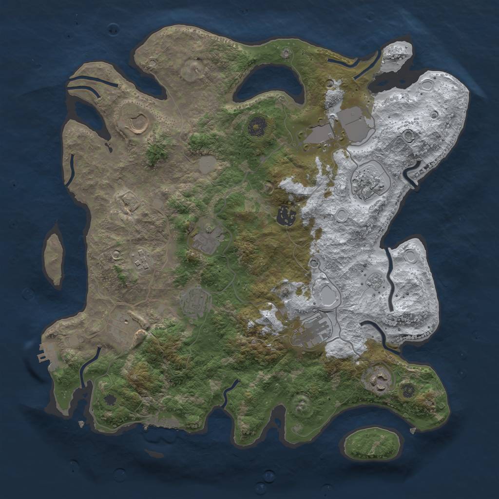 Rust Map: Procedural Map, Size: 3750, Seed: 188892, 19 Monuments