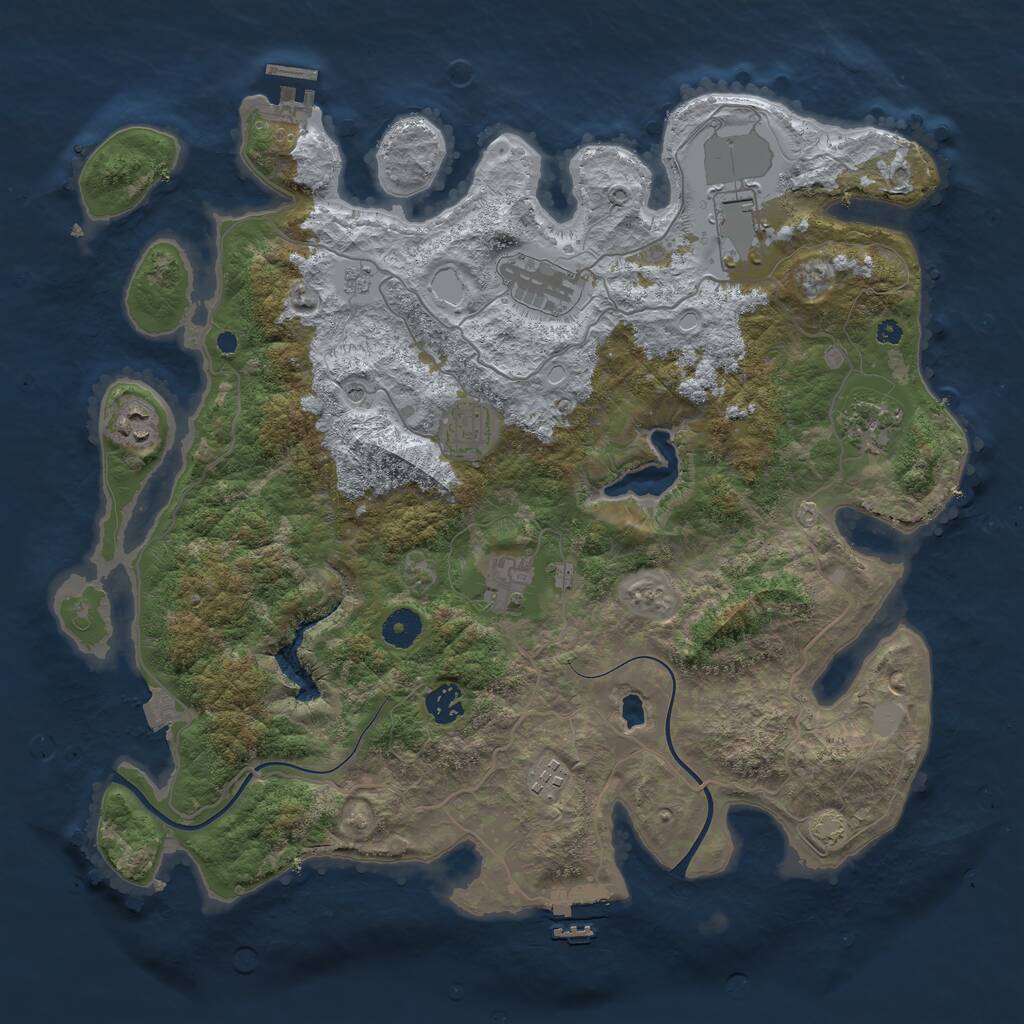 Rust Map: Procedural Map, Size: 4000, Seed: 24133675, 14 Monuments