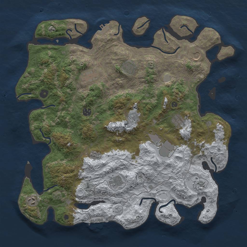 Rust Map: Procedural Map, Size: 4250, Seed: 1284825, 20 Monuments