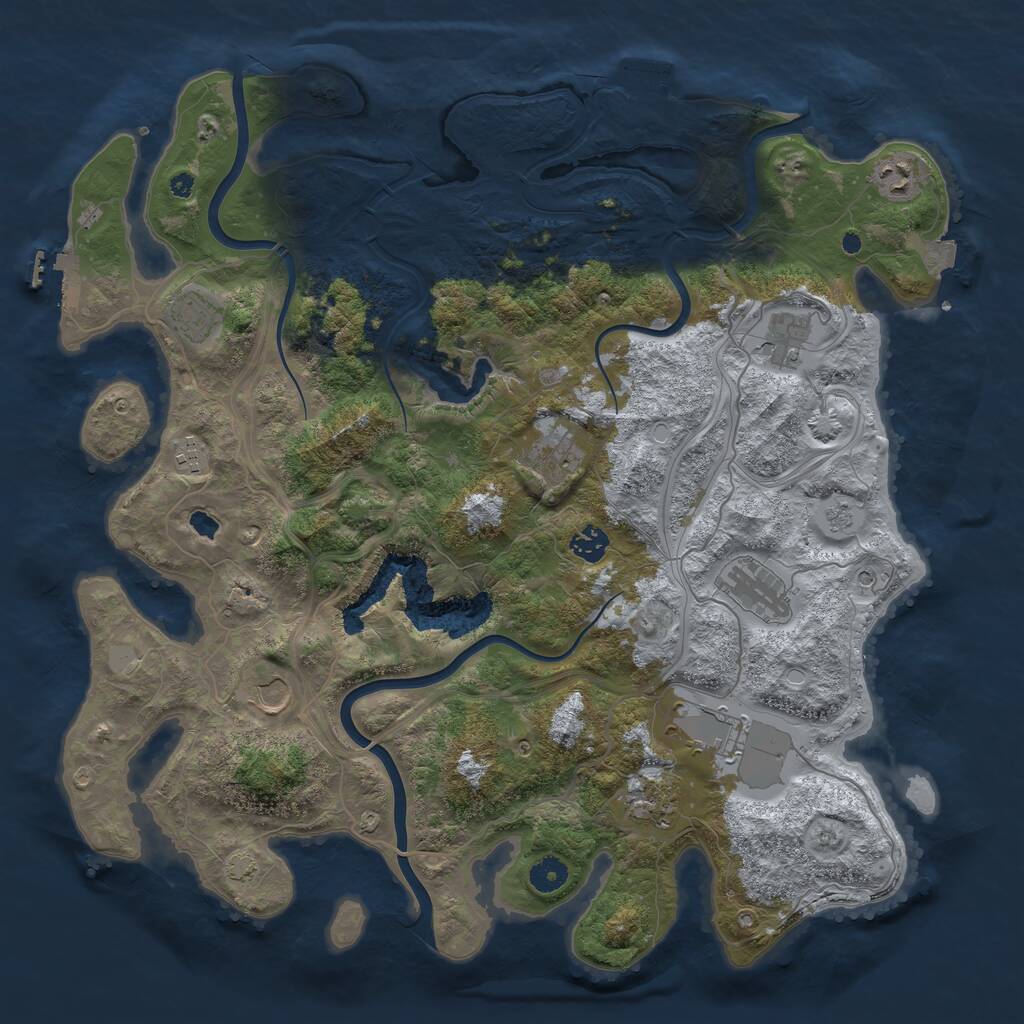Rust Map: Procedural Map, Size: 4250, Seed: 2264621, 16 Monuments