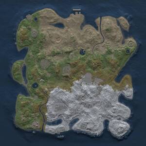 Thumbnail Rust Map: Procedural Map, Size: 3750, Seed: 1672533758, 14 Monuments