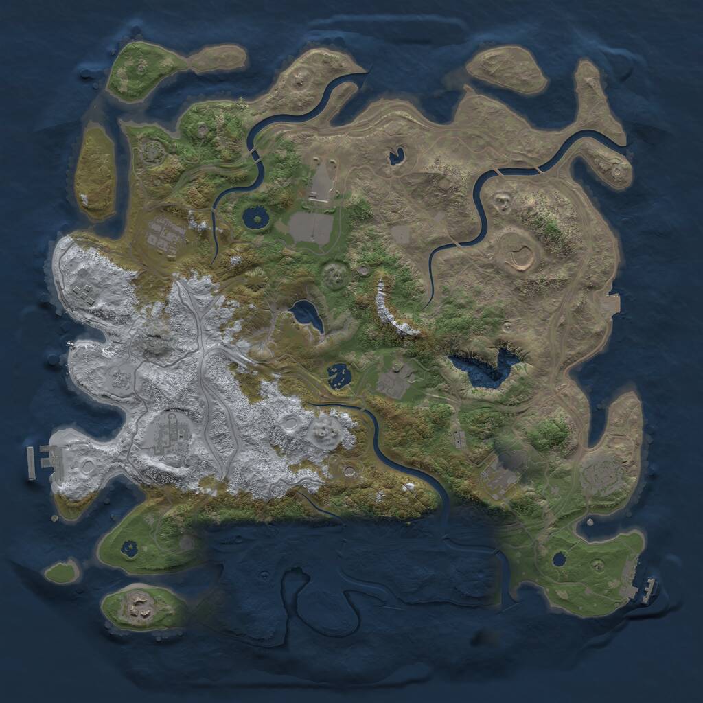 Rust Map: Procedural Map, Size: 4250, Seed: 371402, 16 Monuments