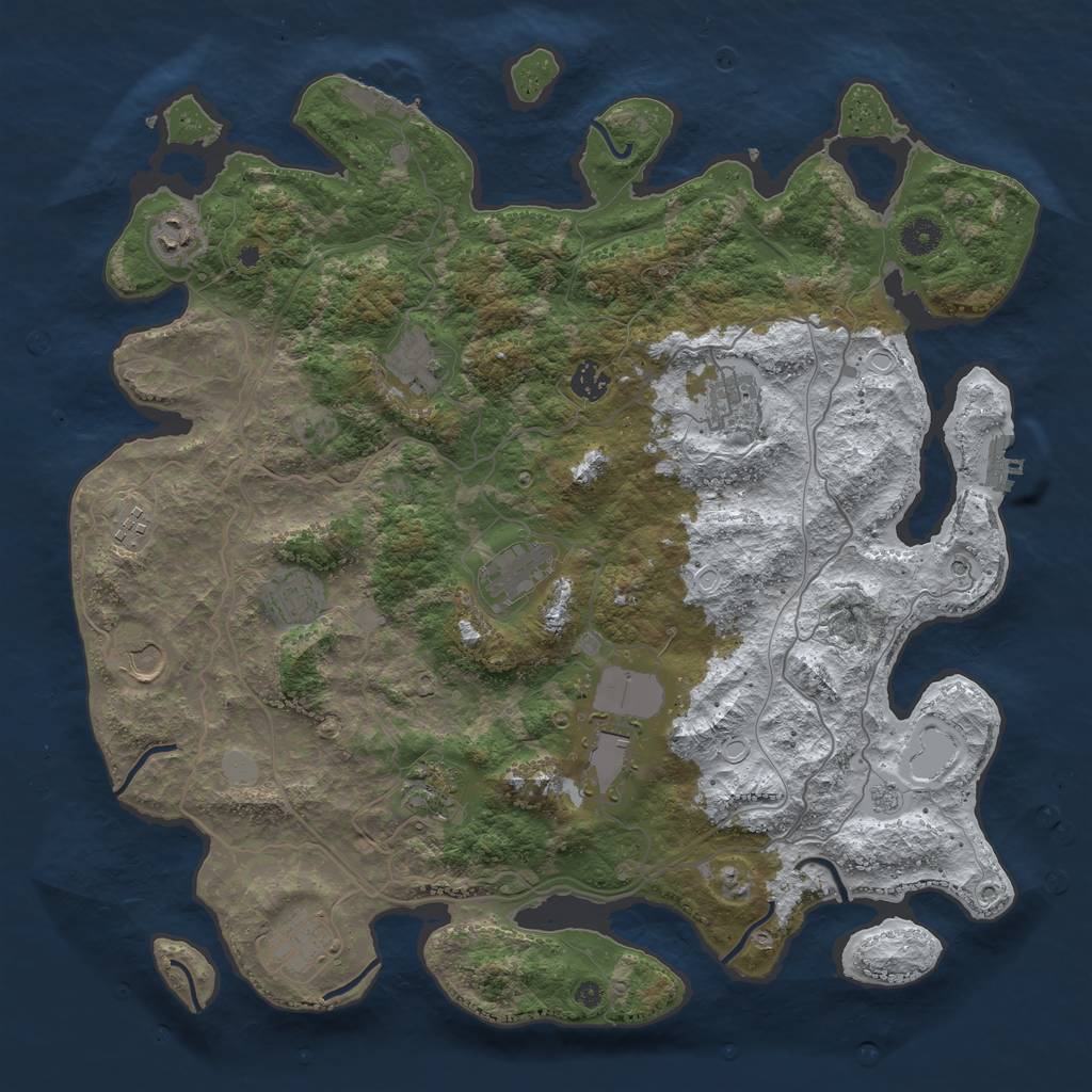 Rust Map: Procedural Map, Size: 4250, Seed: 1398637811, 20 Monuments