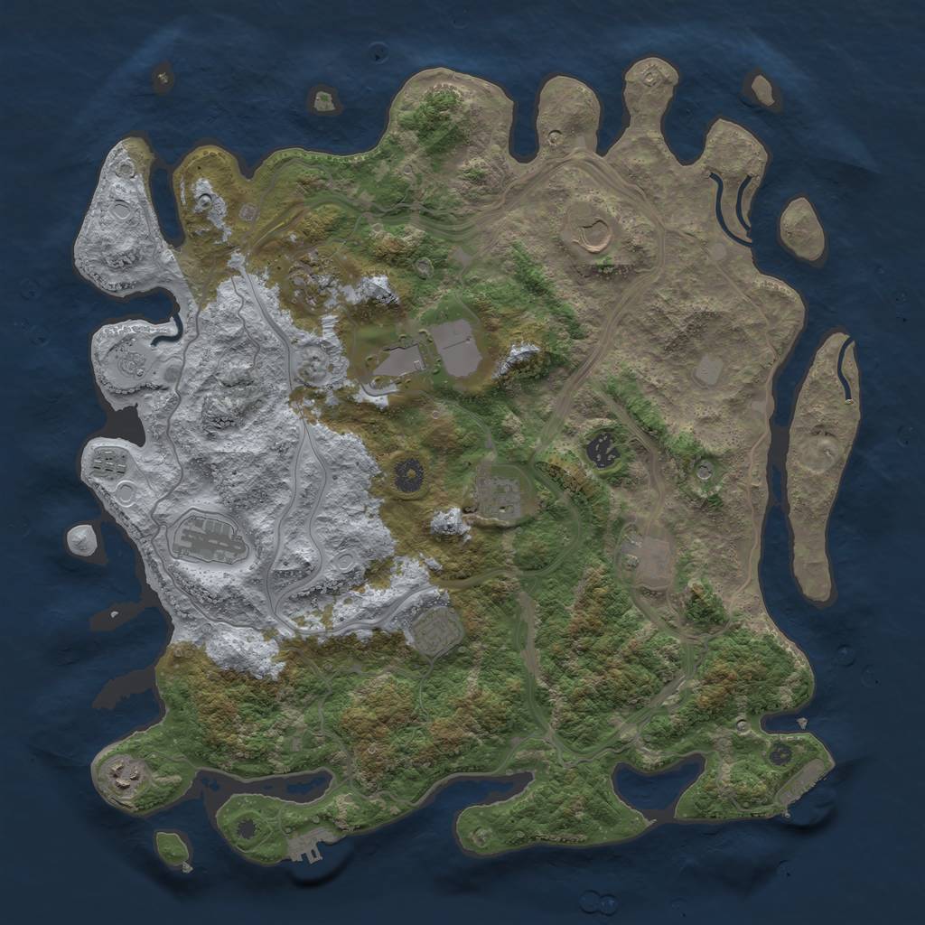 Rust Map: Procedural Map, Size: 4250, Seed: 546052, 19 Monuments