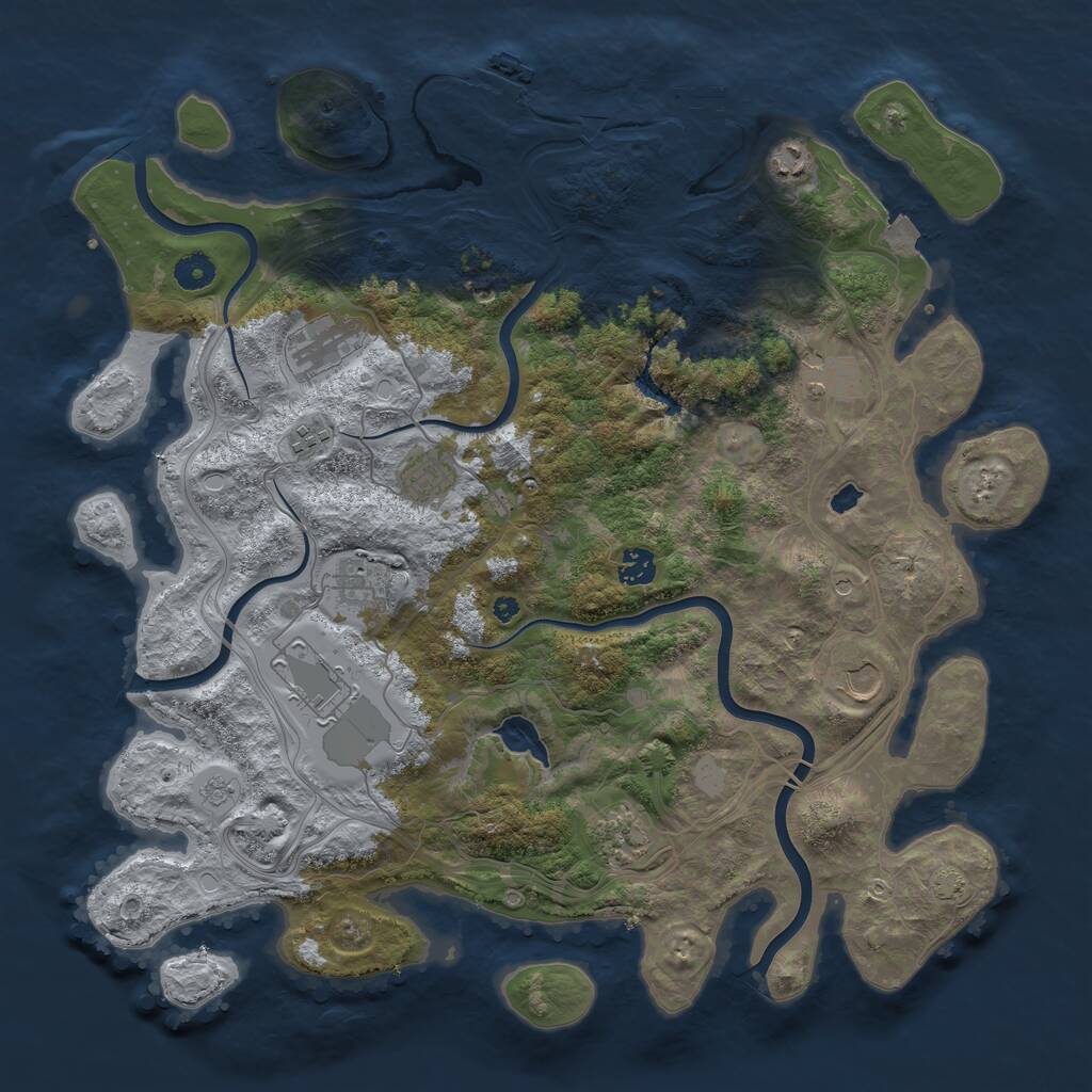 Rust Map: Procedural Map, Size: 4250, Seed: 6416650, 16 Monuments