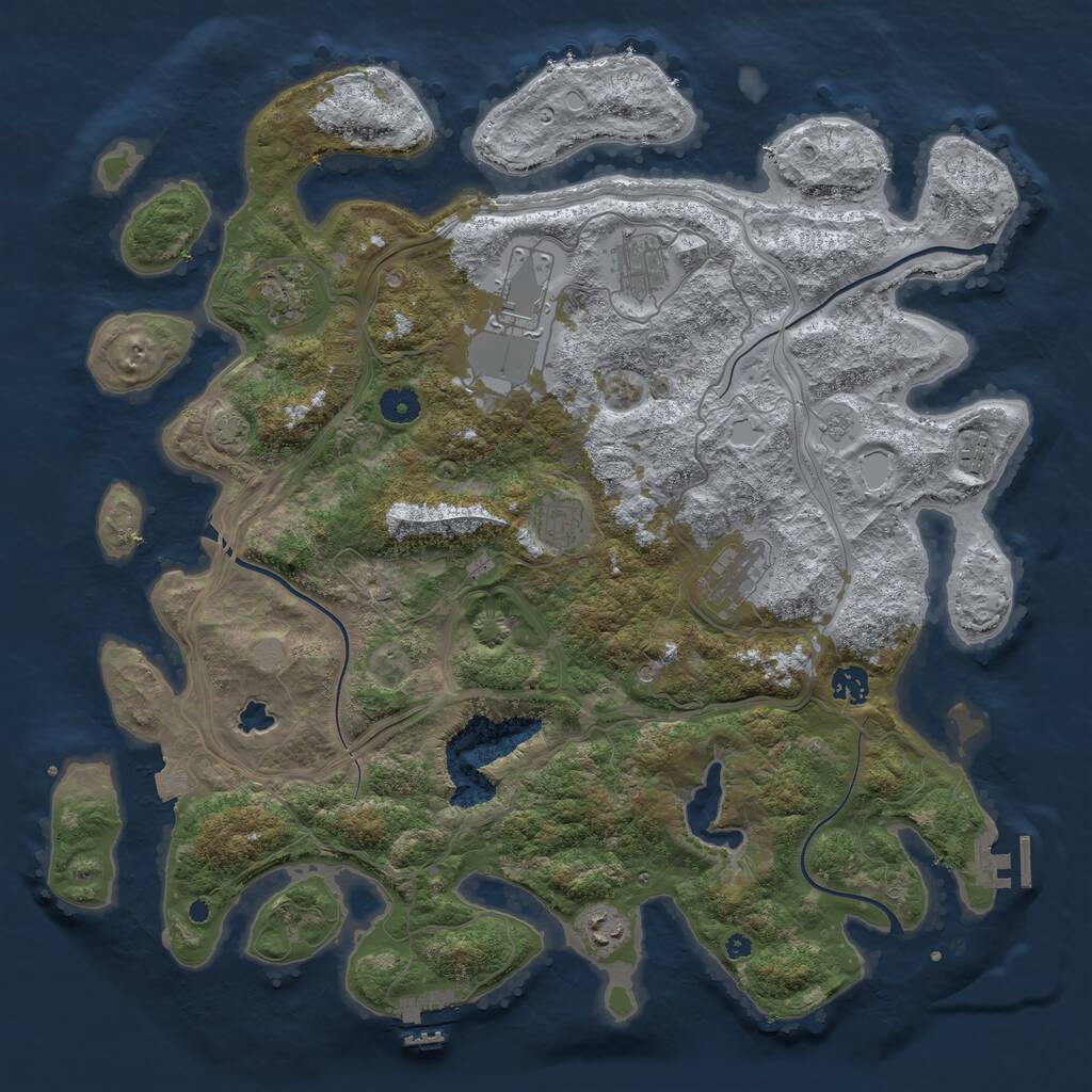 Rust Map: Procedural Map, Size: 4250, Seed: 1533699, 14 Monuments