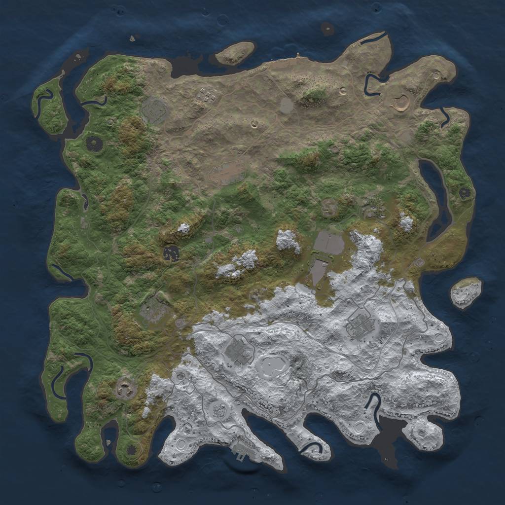 Rust Map: Procedural Map, Size: 4500, Seed: 4726273, 20 Monuments