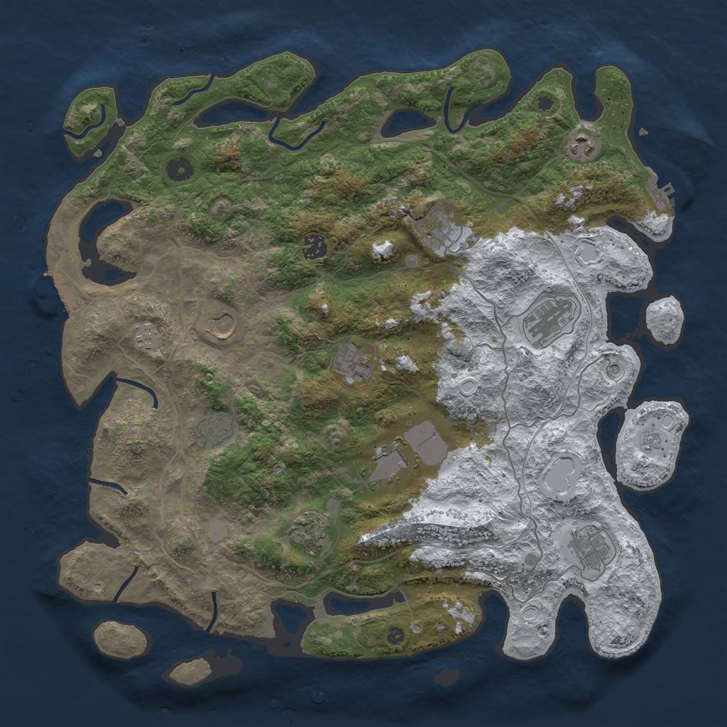 Rust Map: Procedural Map, Size: 4250, Seed: 612930, 20 Monuments