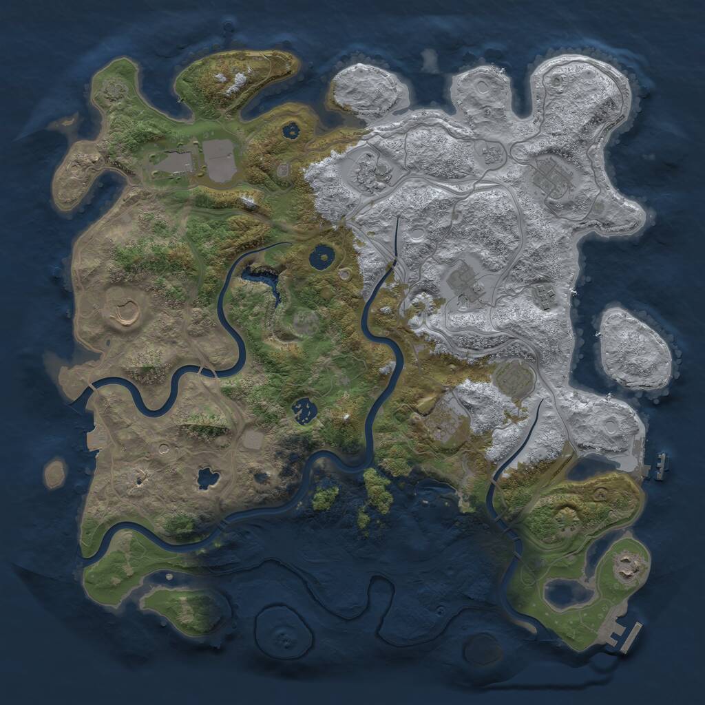Rust Map: Procedural Map, Size: 4250, Seed: 4621455, 16 Monuments