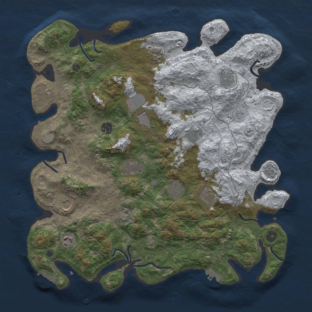 Rust Map: Procedural Map, Size: 4250, Seed: 1118858082, 20 Monuments