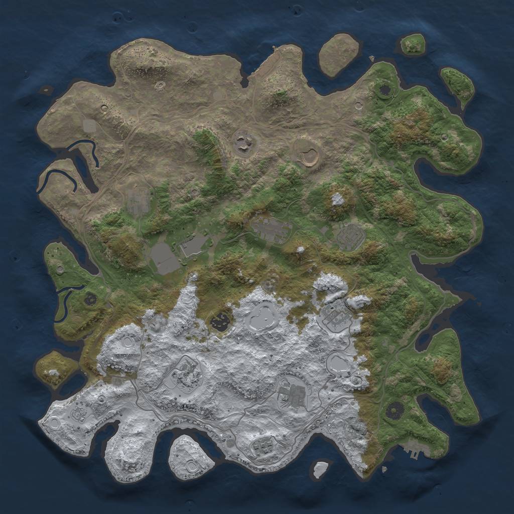 Rust Map: Procedural Map, Size: 4250, Seed: 2824484, 20 Monuments