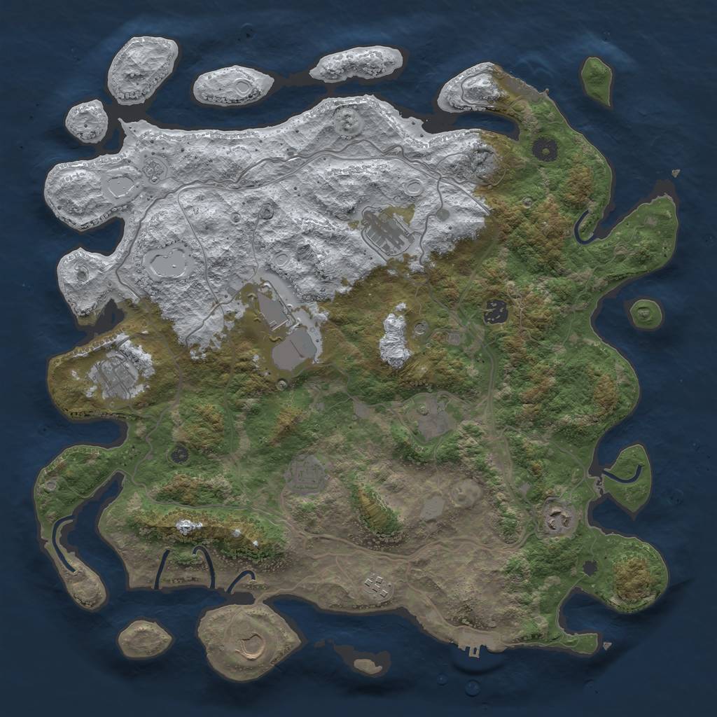 Rust Map: Procedural Map, Size: 4250, Seed: 997627, 18 Monuments