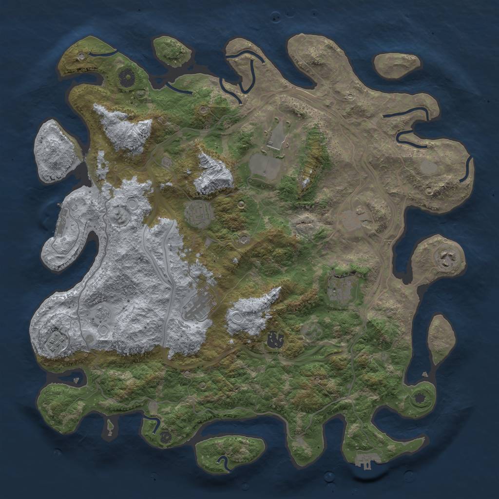 Rust Map: Procedural Map, Size: 4250, Seed: 5368921, 17 Monuments