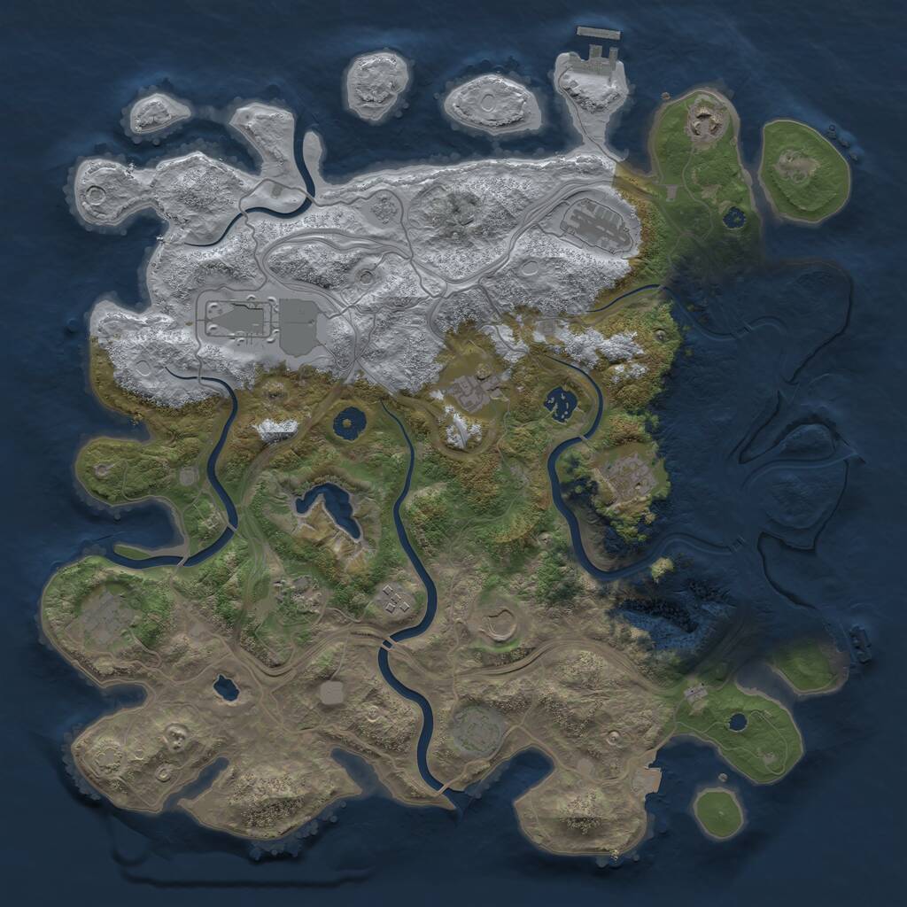 Rust Map: Procedural Map, Size: 4250, Seed: 5031919, 17 Monuments