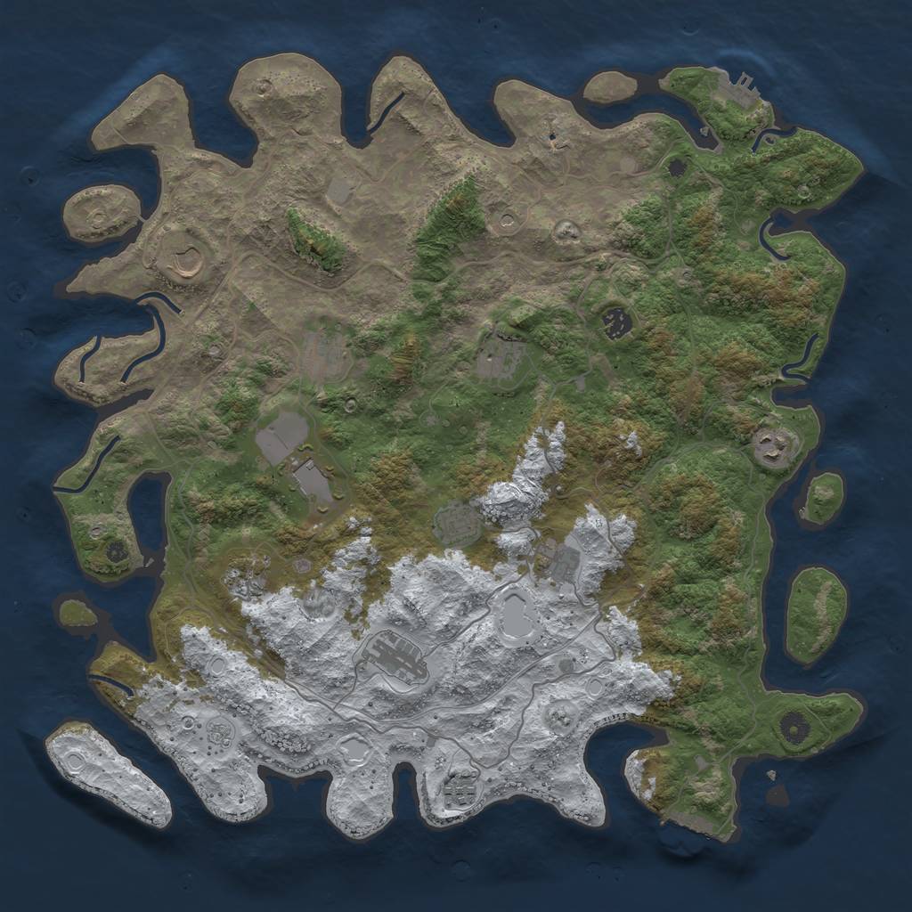 Rust Map: Procedural Map, Size: 4500, Seed: 1508155017, 20 Monuments