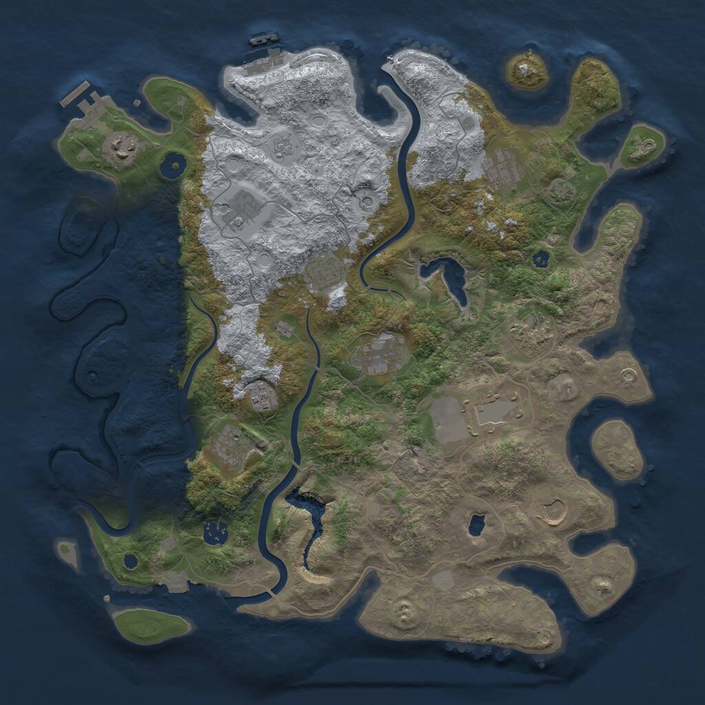 Rust Map: Procedural Map, Size: 4050, Seed: 11919902, 17 Monuments