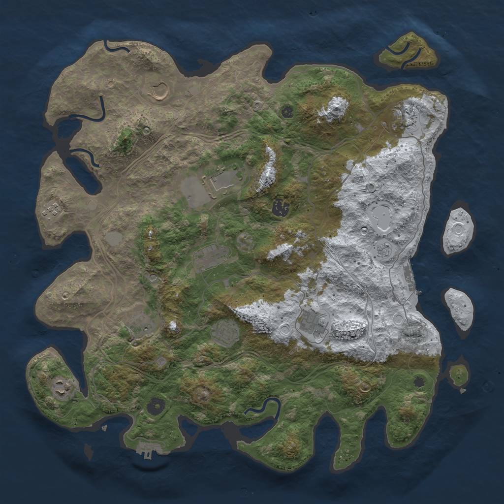 Rust Map: Procedural Map, Size: 4250, Seed: 5227836, 19 Monuments