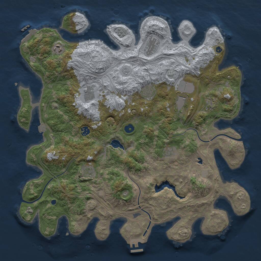 Rust Map: Procedural Map, Size: 4250, Seed: 2809139, 16 Monuments