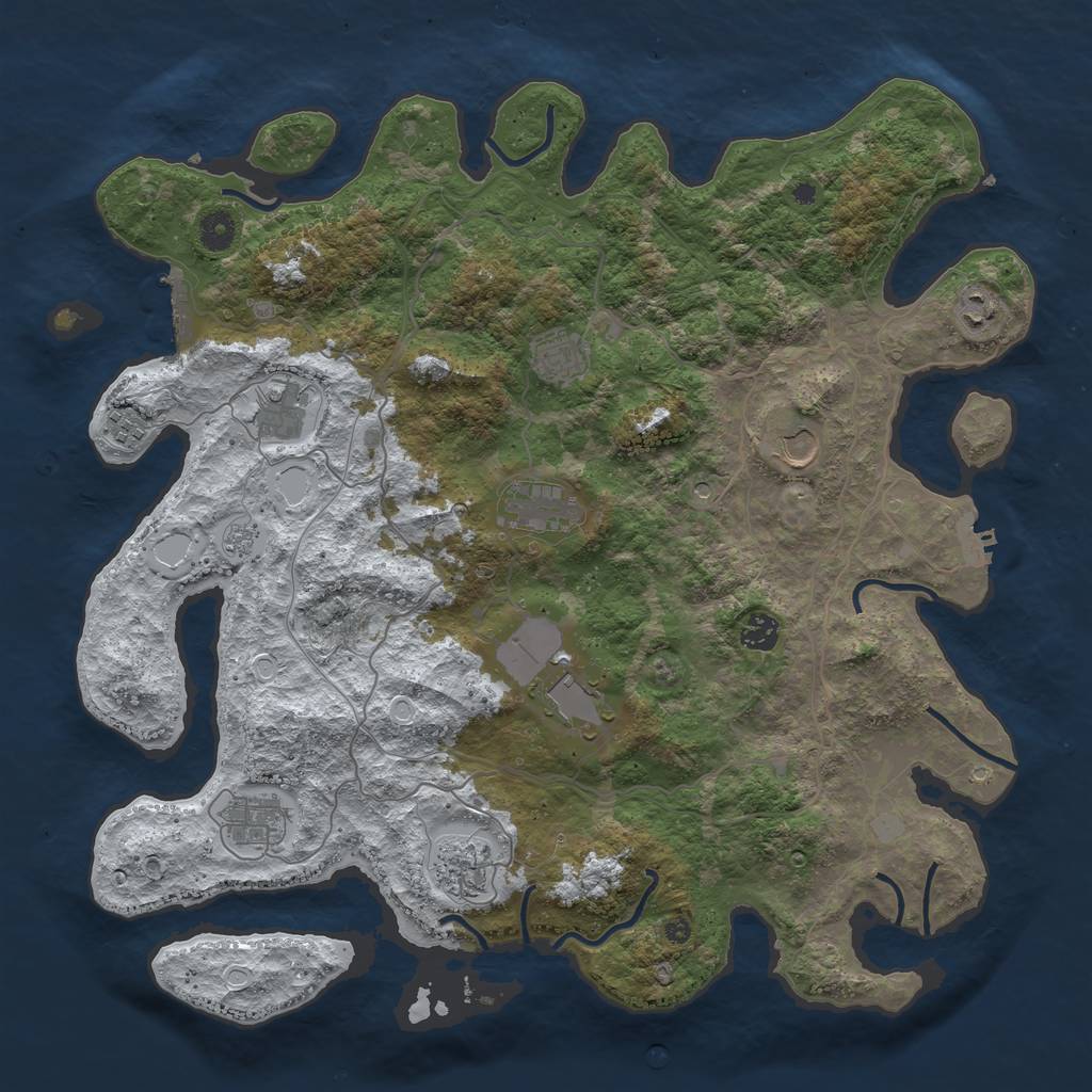 Rust Map: Procedural Map, Size: 4250, Seed: 4691224, 19 Monuments