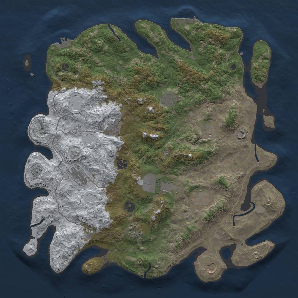 Rust Map: Procedural Map, Size: 4200, Seed: 135257146, 20 Monuments