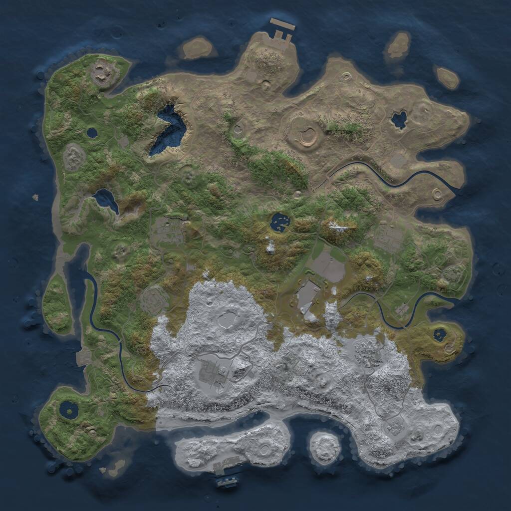 Rust Map: Procedural Map, Size: 4050, Seed: 536194142, 15 Monuments