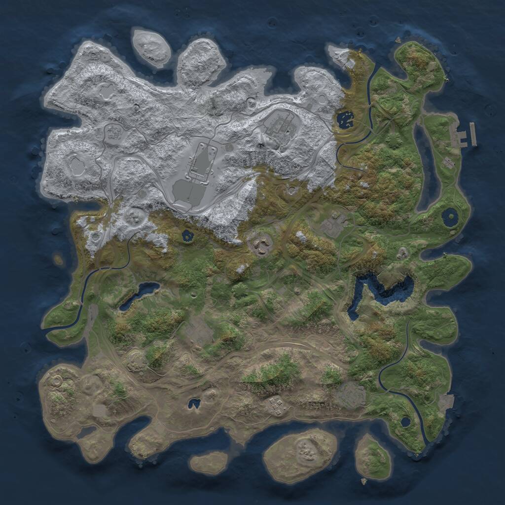 Rust Map: Procedural Map, Size: 4250, Seed: 1866411, 13 Monuments