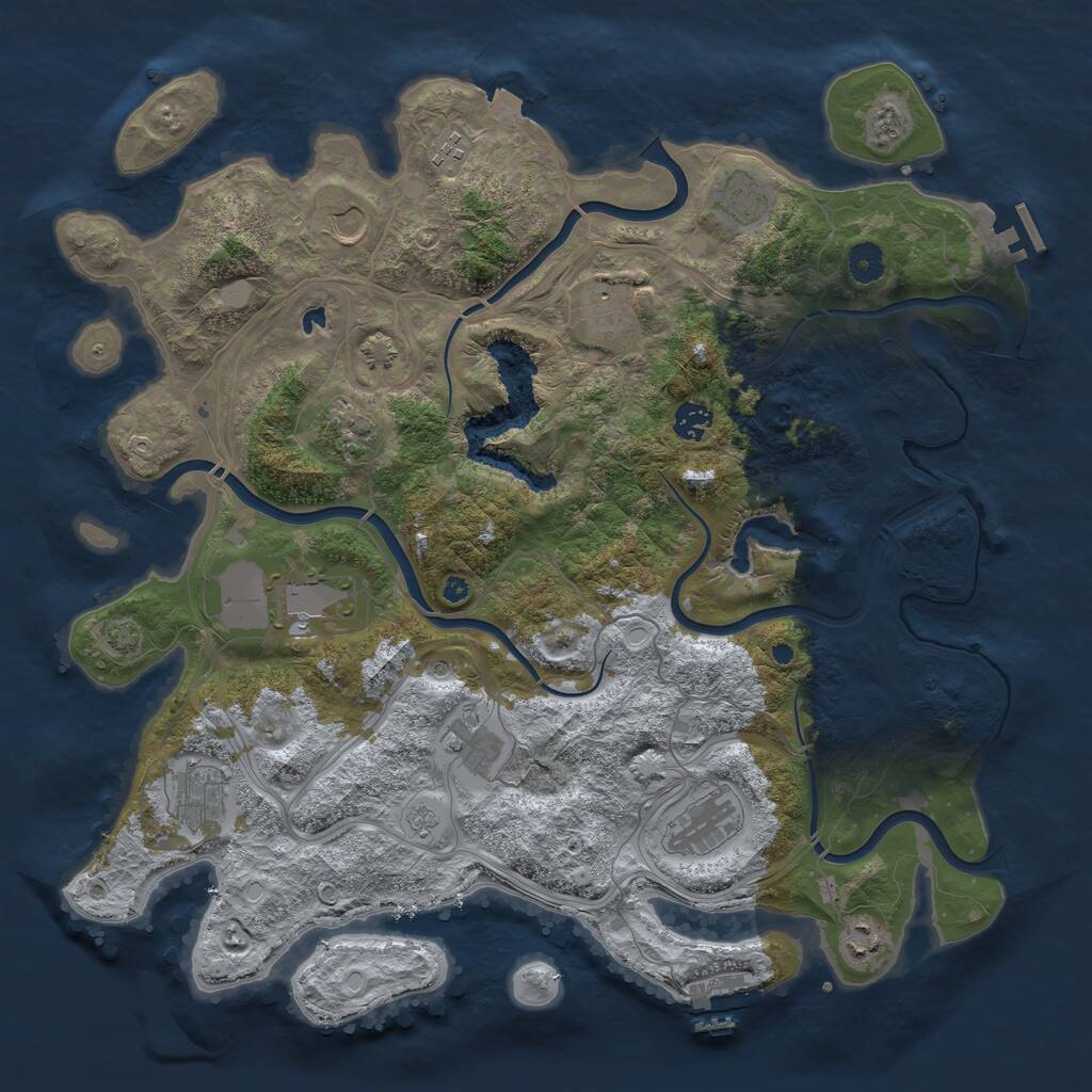 Rust Map: Procedural Map, Size: 4250, Seed: 5461557, 17 Monuments