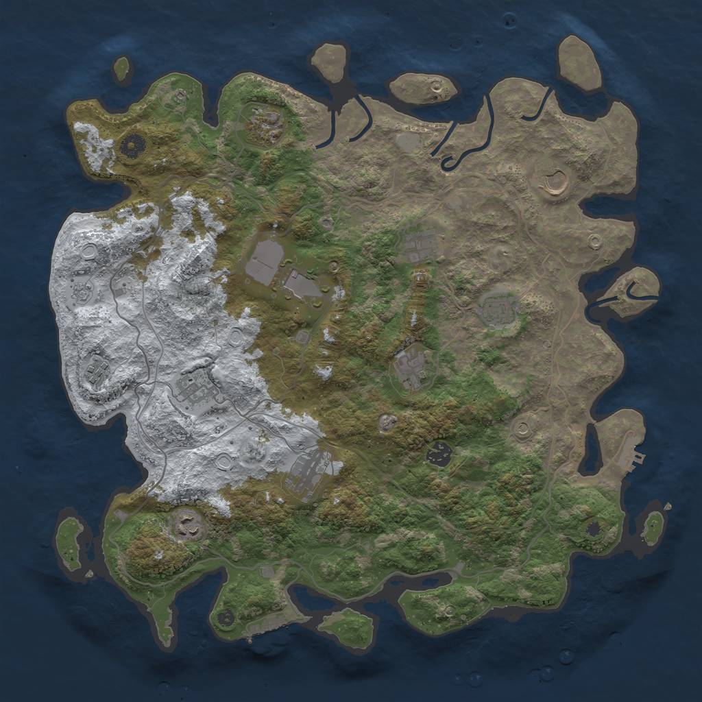 Rust Map: Procedural Map, Size: 4250, Seed: 2221973, 20 Monuments