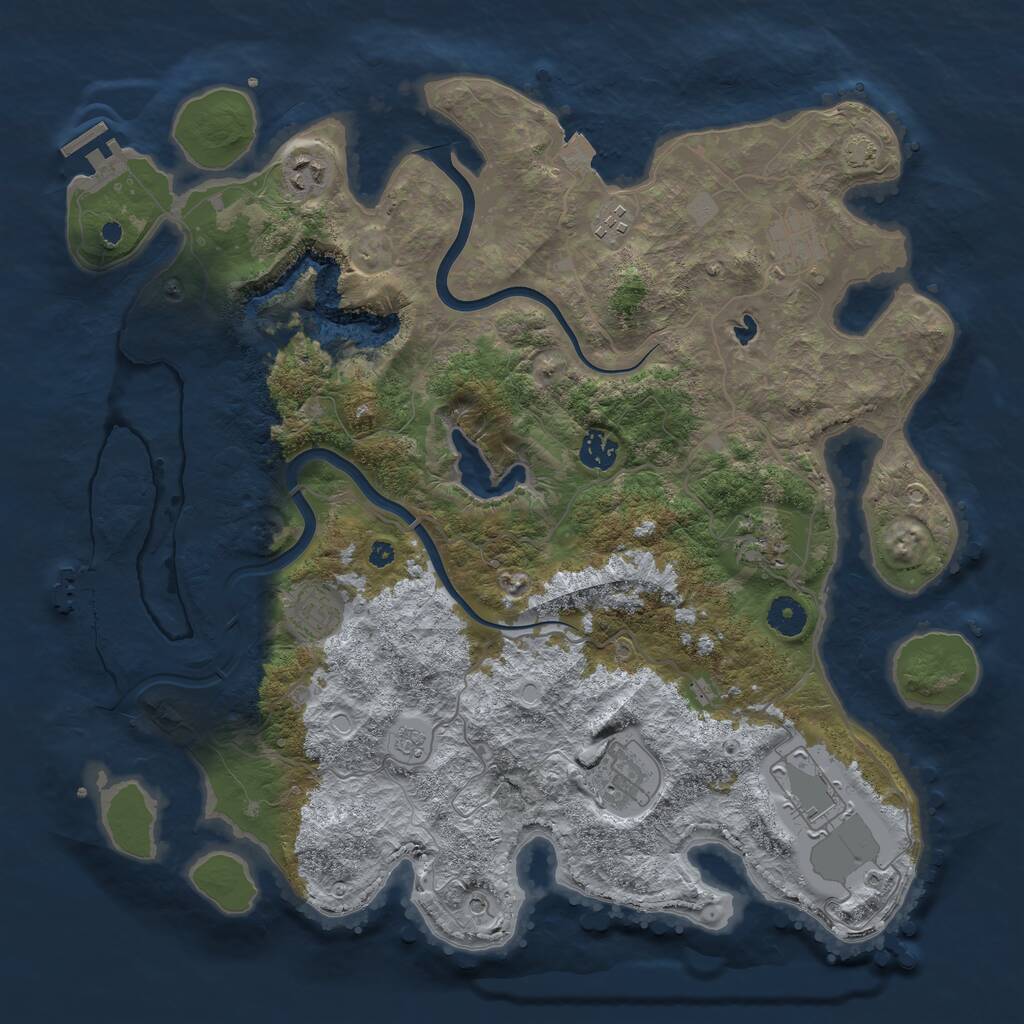 Rust Map: Procedural Map, Size: 4000, Seed: 51586060, 14 Monuments