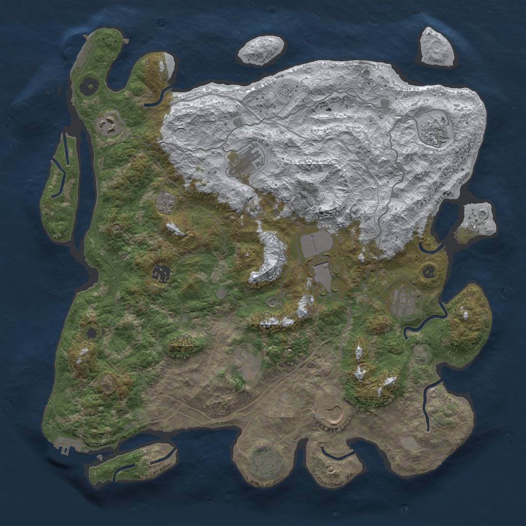 Rust Map: Procedural Map, Size: 4250, Seed: 879047, 19 Monuments