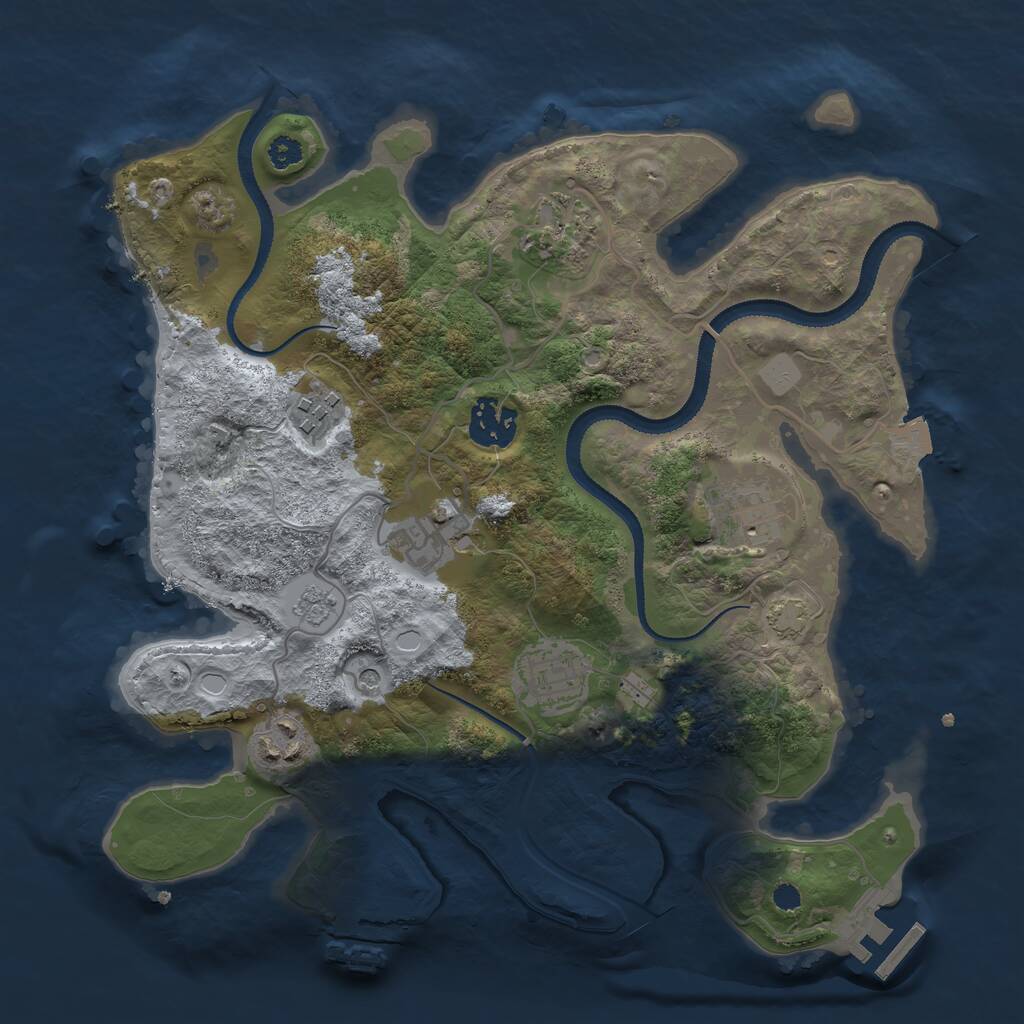 Rust Map: Procedural Map, Size: 3102, Seed: 361064296, 13 Monuments