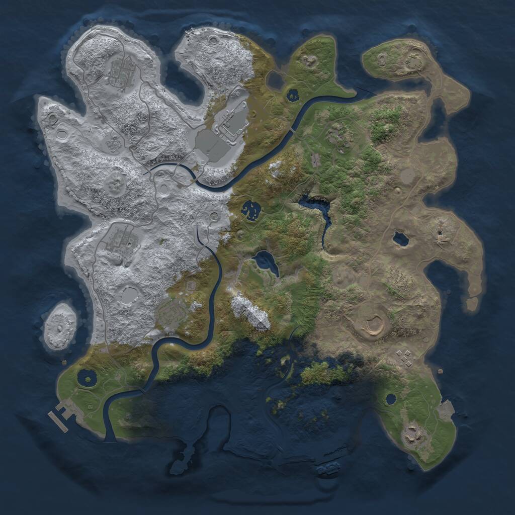 Rust Map: Procedural Map, Size: 4000, Seed: 2070594543, 15 Monuments