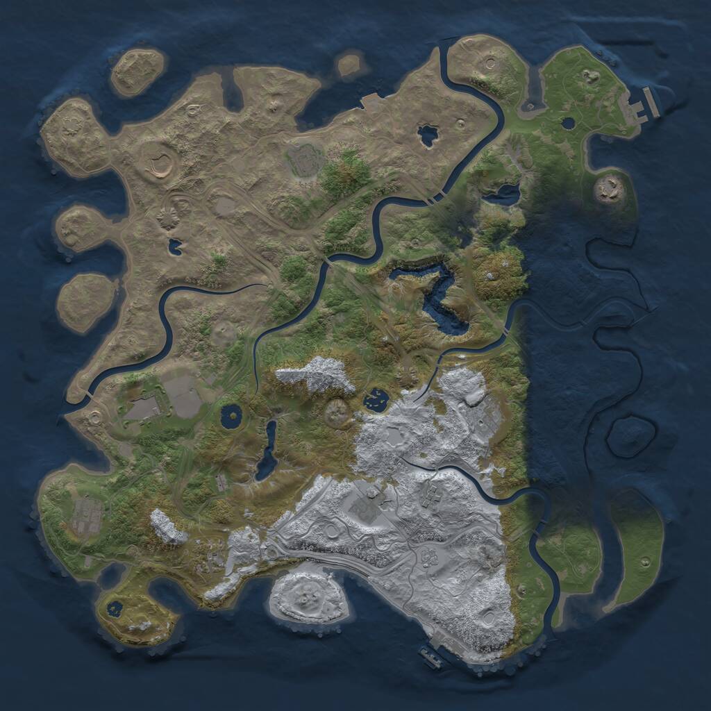 Rust Map: Procedural Map, Size: 4500, Seed: 2883751, 16 Monuments