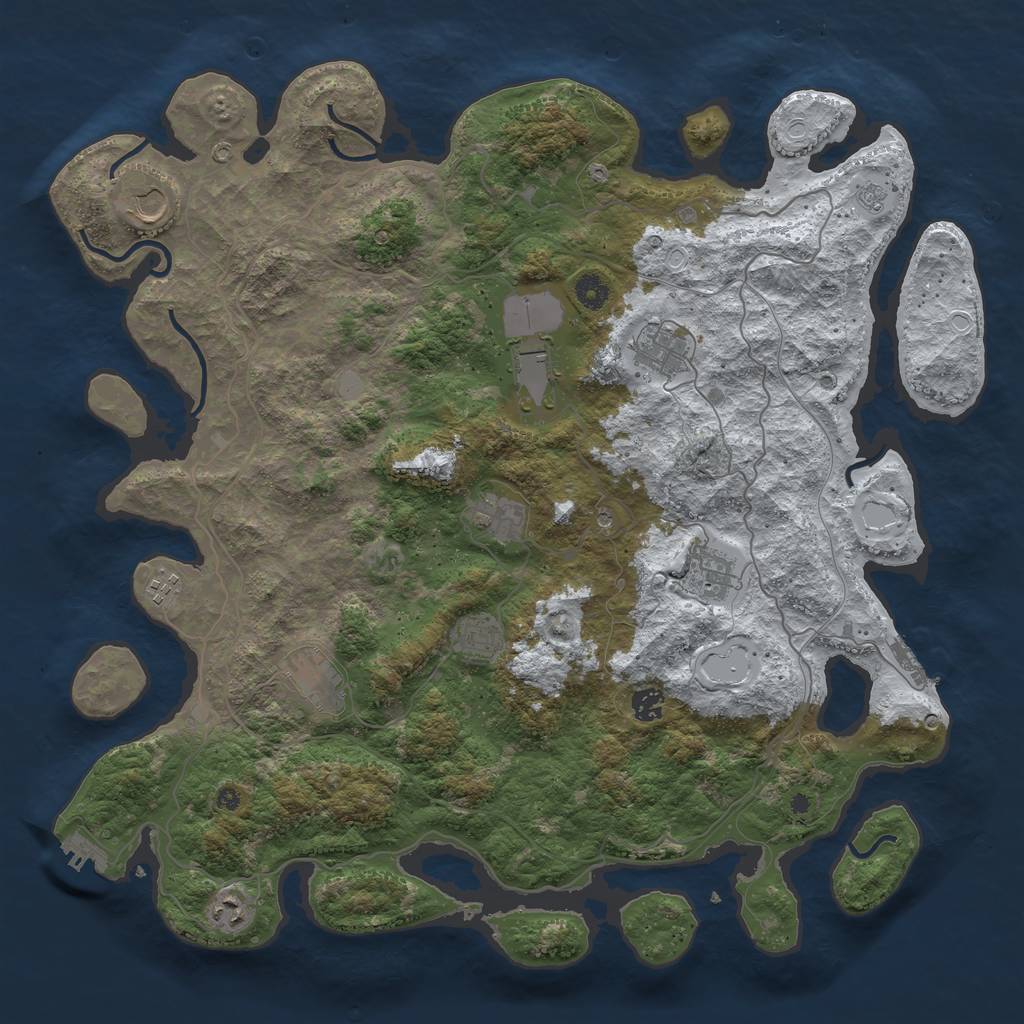Rust Map: Procedural Map, Size: 4500, Seed: 5619, 19 Monuments