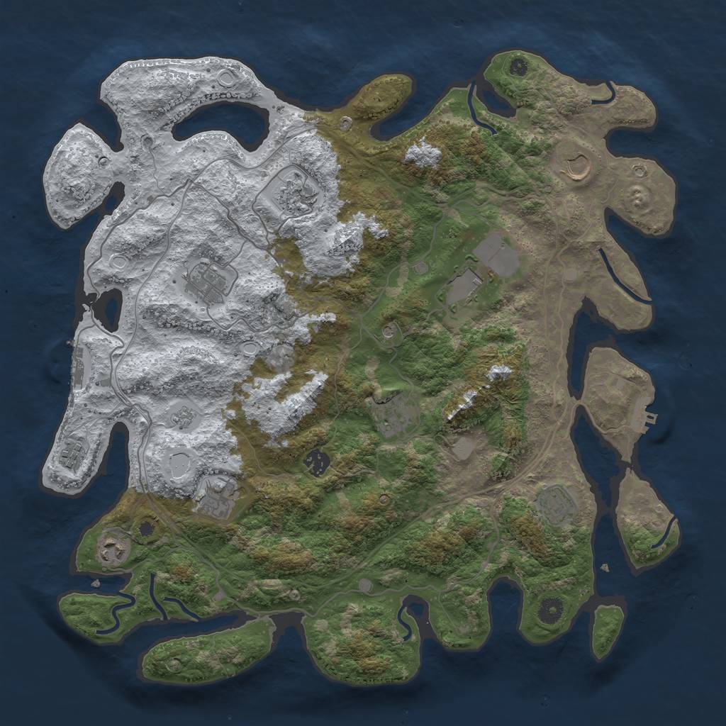 Rust Map: Procedural Map, Size: 4250, Seed: 119223, 19 Monuments