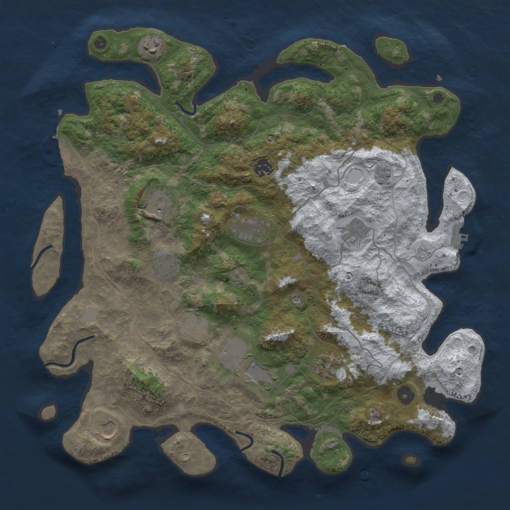 Rust Map: Procedural Map, Size: 4250, Seed: 2576702, 20 Monuments