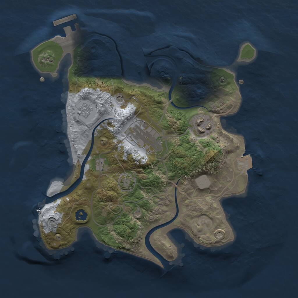 Rust Map: Procedural Map, Size: 2500, Seed: 1649253124, 7 Monuments