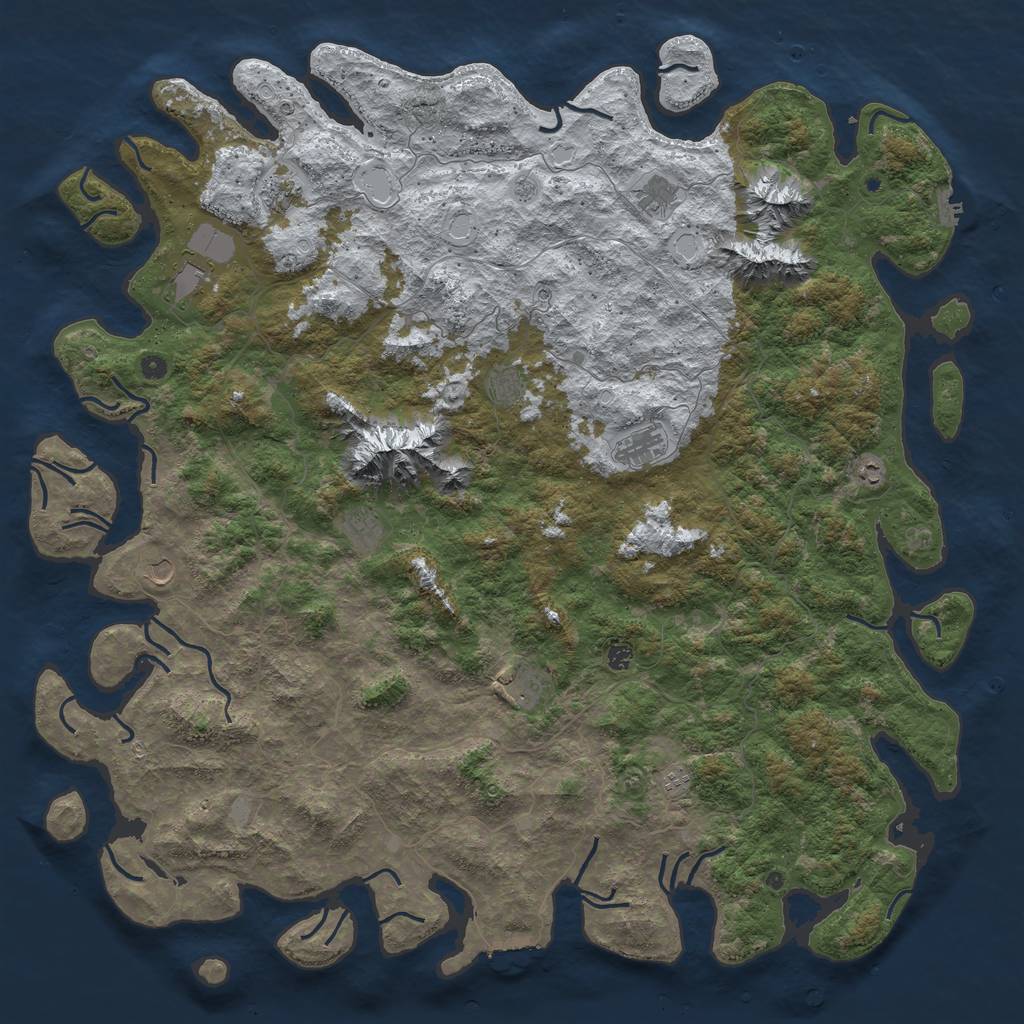Rust Map: Procedural Map, Size: 6000, Seed: 771022, 20 Monuments