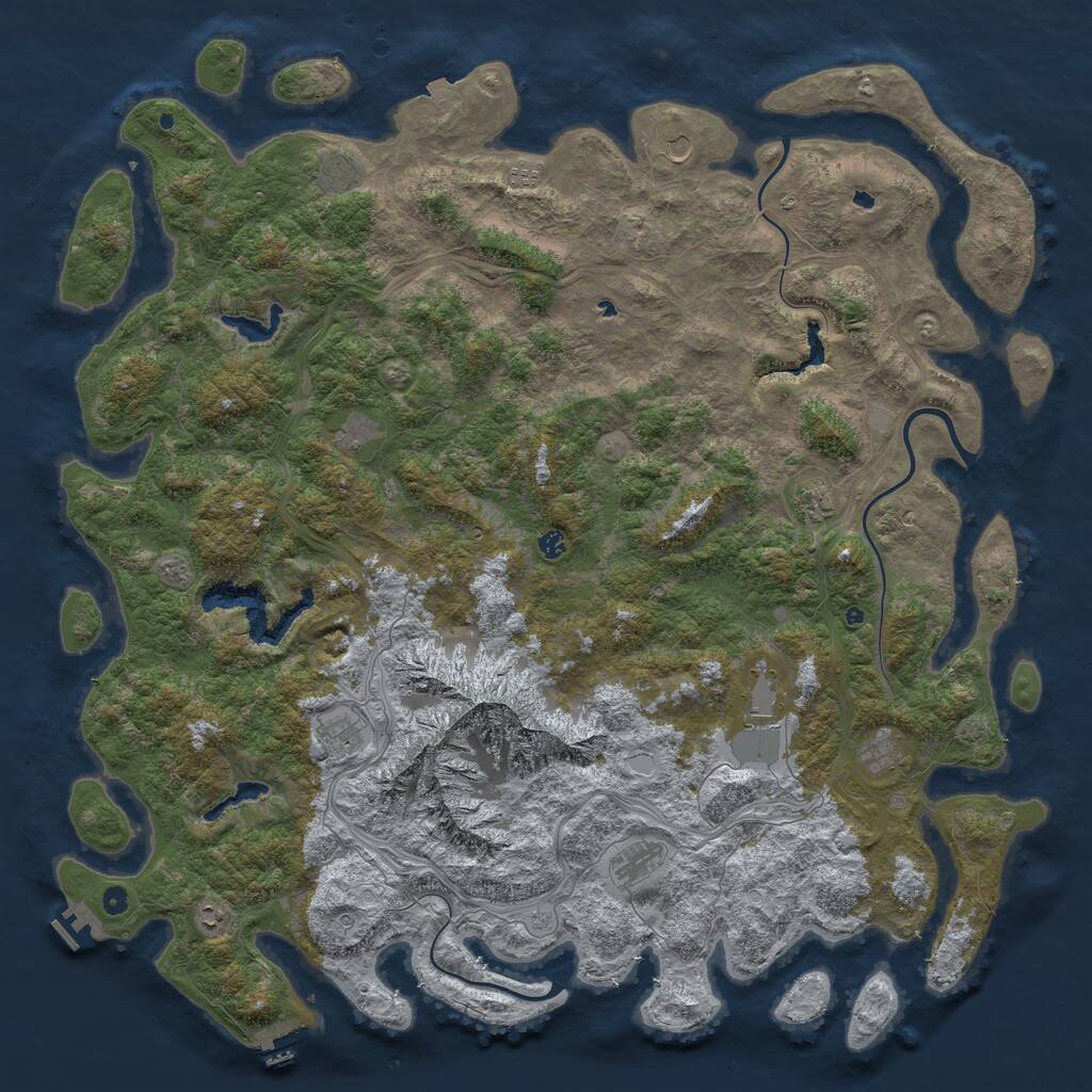 Rust Map: Procedural Map, Size: 6000, Seed: 429510, 17 Monuments