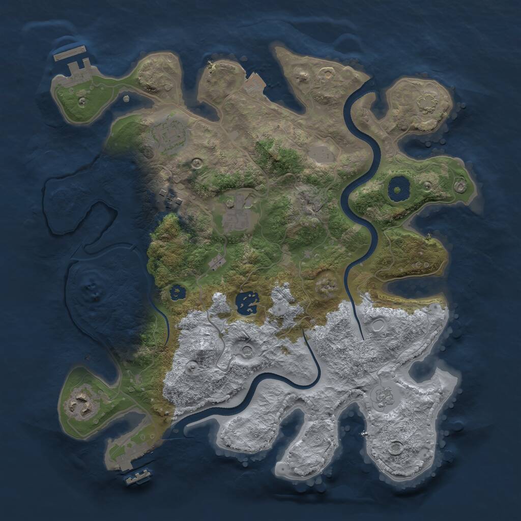 Rust Map: Procedural Map, Size: 3200, Seed: 4350583, 11 Monuments